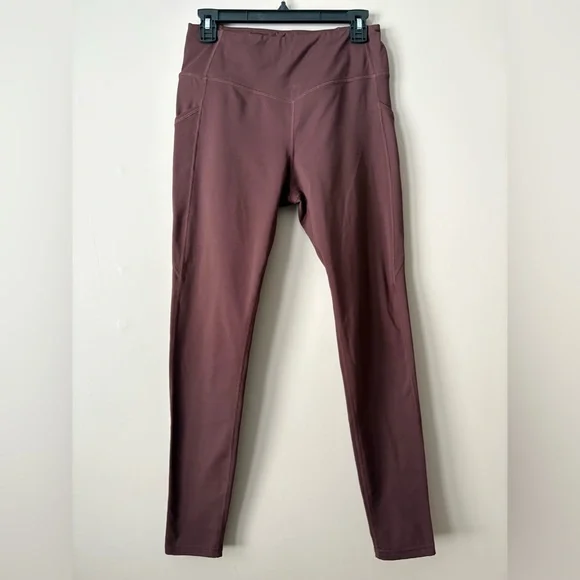 Fleece Lined High-Waisted Brown Leggings - Picture 3 of 5